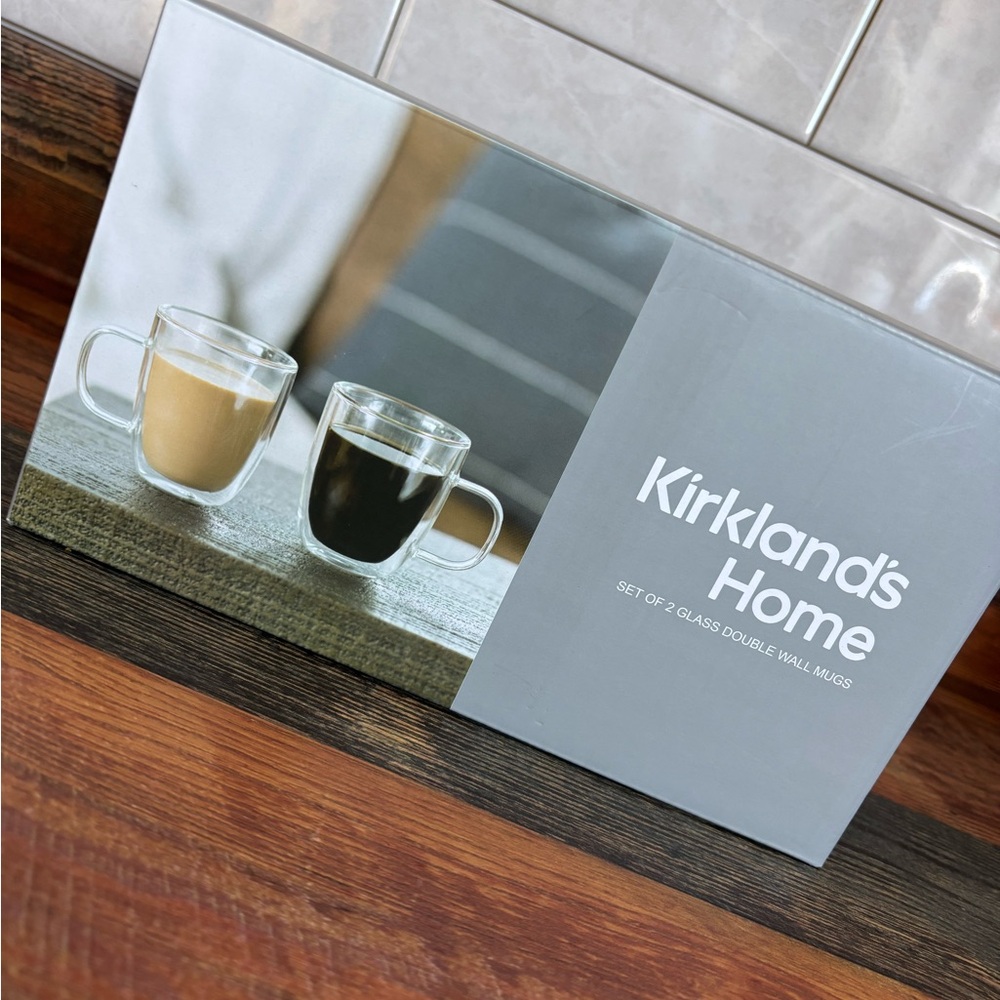 Kirkland's Home Double Wall Glass Mugs Set